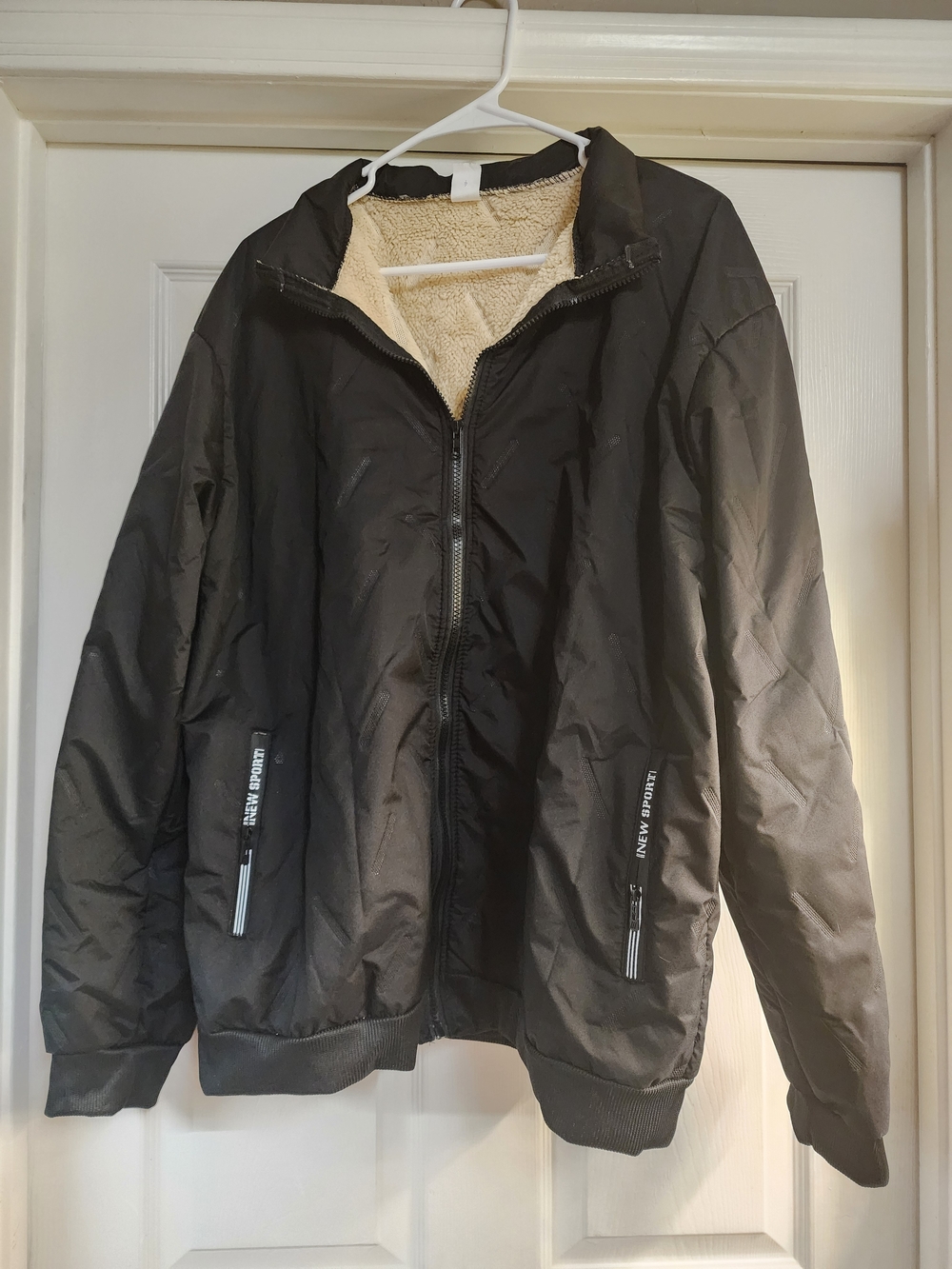 Men's Black Sherpa-Lined  Jacket